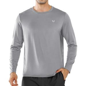 imageNORTHYARD Mens Running Athletic Shirts Long Sleeve Quick Dry Workout Gym Shirt Lightweight UPF 50 Fishing Hiking Rash GuardLightgrey