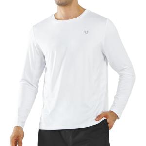 imageNORTHYARD Mens Running Athletic Shirts Long Sleeve Quick Dry Workout Gym Shirt Lightweight UPF 50 Fishing Hiking Rash GuardWhite