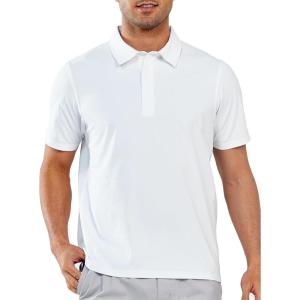 imageNORTHYARD Mens Polo Shirts Short Sleeve Dry Fit Golf Shirts Moisture Wicking Collared Work Tennis PolosWhite