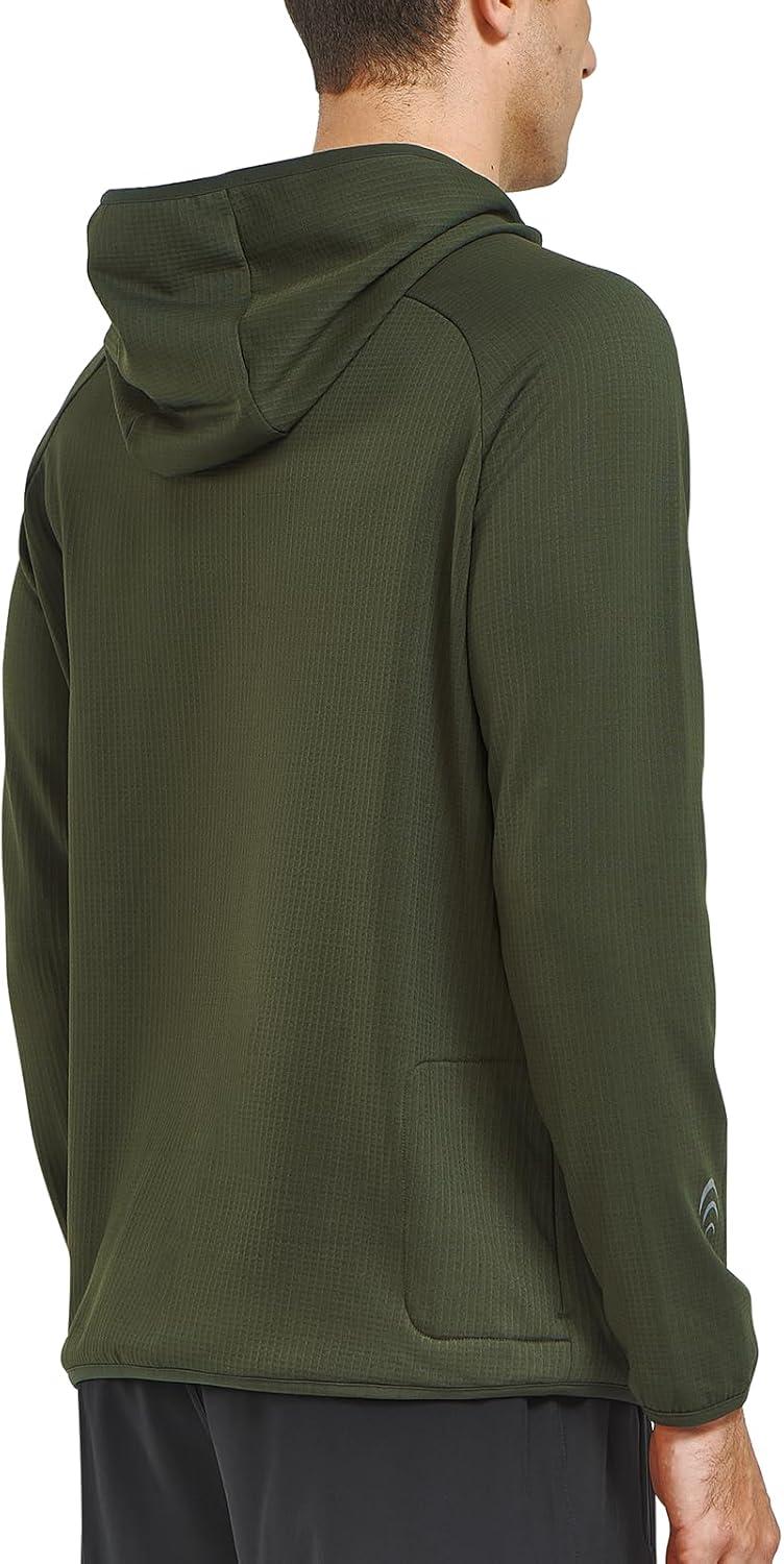 imageNORTHYARD Mens Athletic Hoodie Shirts Lightweight Fleece Workout Hooded Sweatshirts Long Sleeve Thermal Running Gym PulloverArmygreen