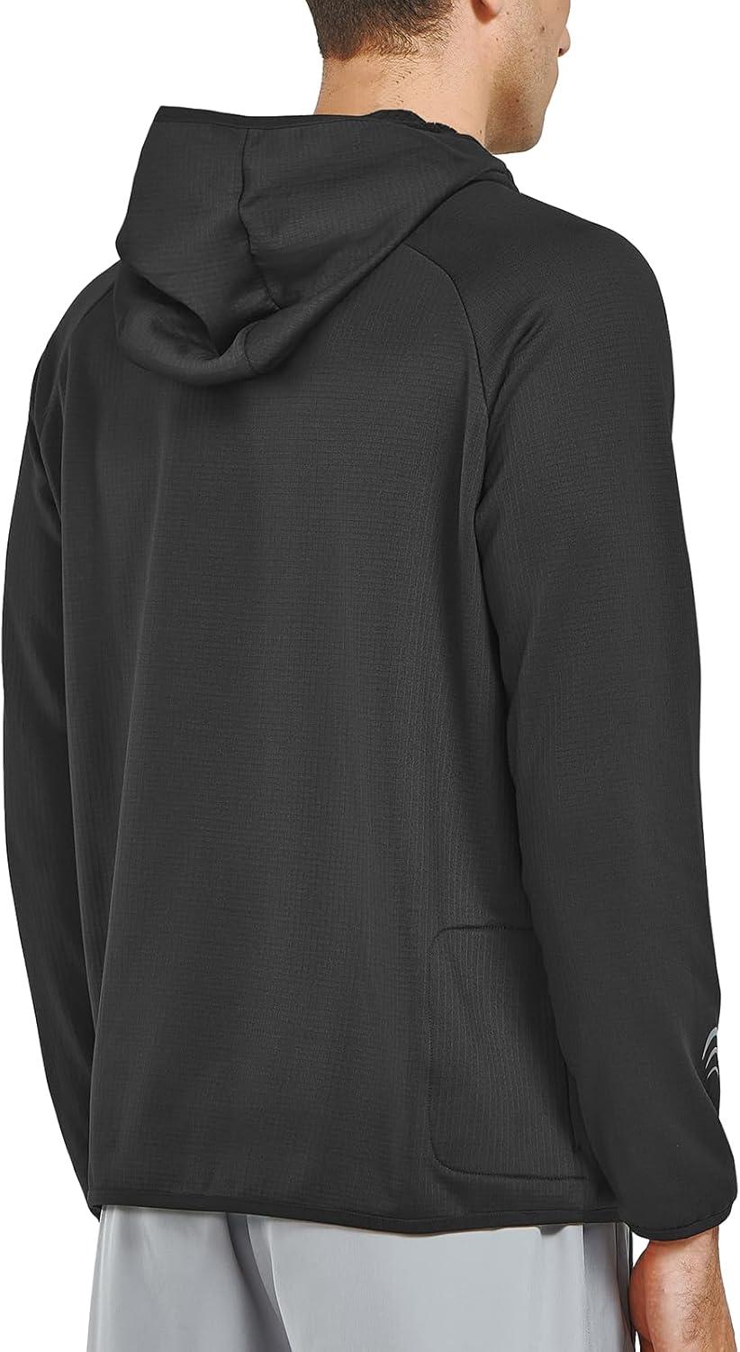 imageNORTHYARD Mens Athletic Hoodie Shirts Lightweight Fleece Workout Hooded Sweatshirts Long Sleeve Thermal Running Gym PulloverBlack