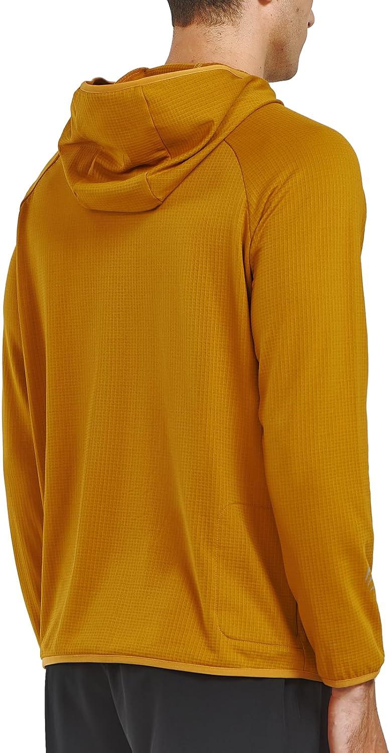 imageNORTHYARD Mens Athletic Hoodie Shirts Lightweight Fleece Workout Hooded Sweatshirts Long Sleeve Thermal Running Gym PulloverBrown