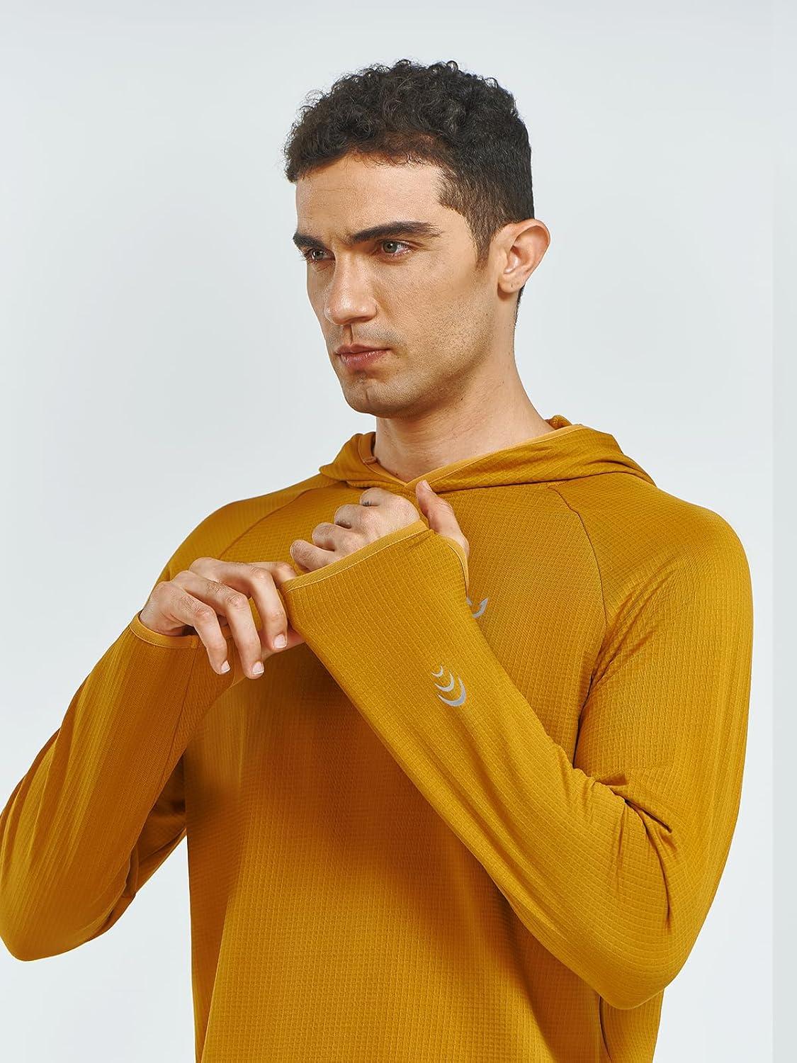 imageNORTHYARD Mens Athletic Hoodie Shirts Lightweight Fleece Workout Hooded Sweatshirts Long Sleeve Thermal Running Gym PulloverBrown