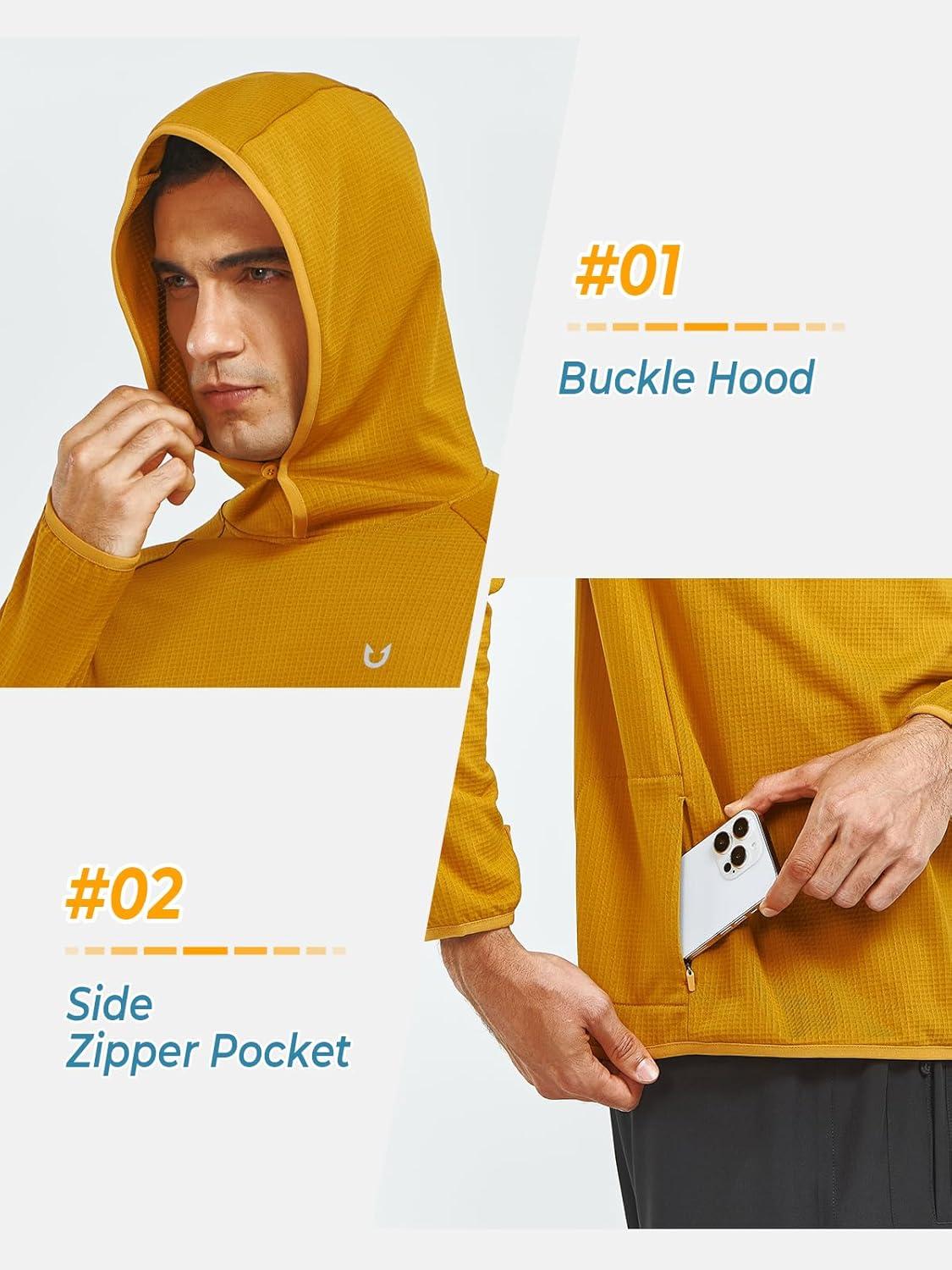 imageNORTHYARD Mens Athletic Hoodie Shirts Lightweight Fleece Workout Hooded Sweatshirts Long Sleeve Thermal Running Gym PulloverBrown