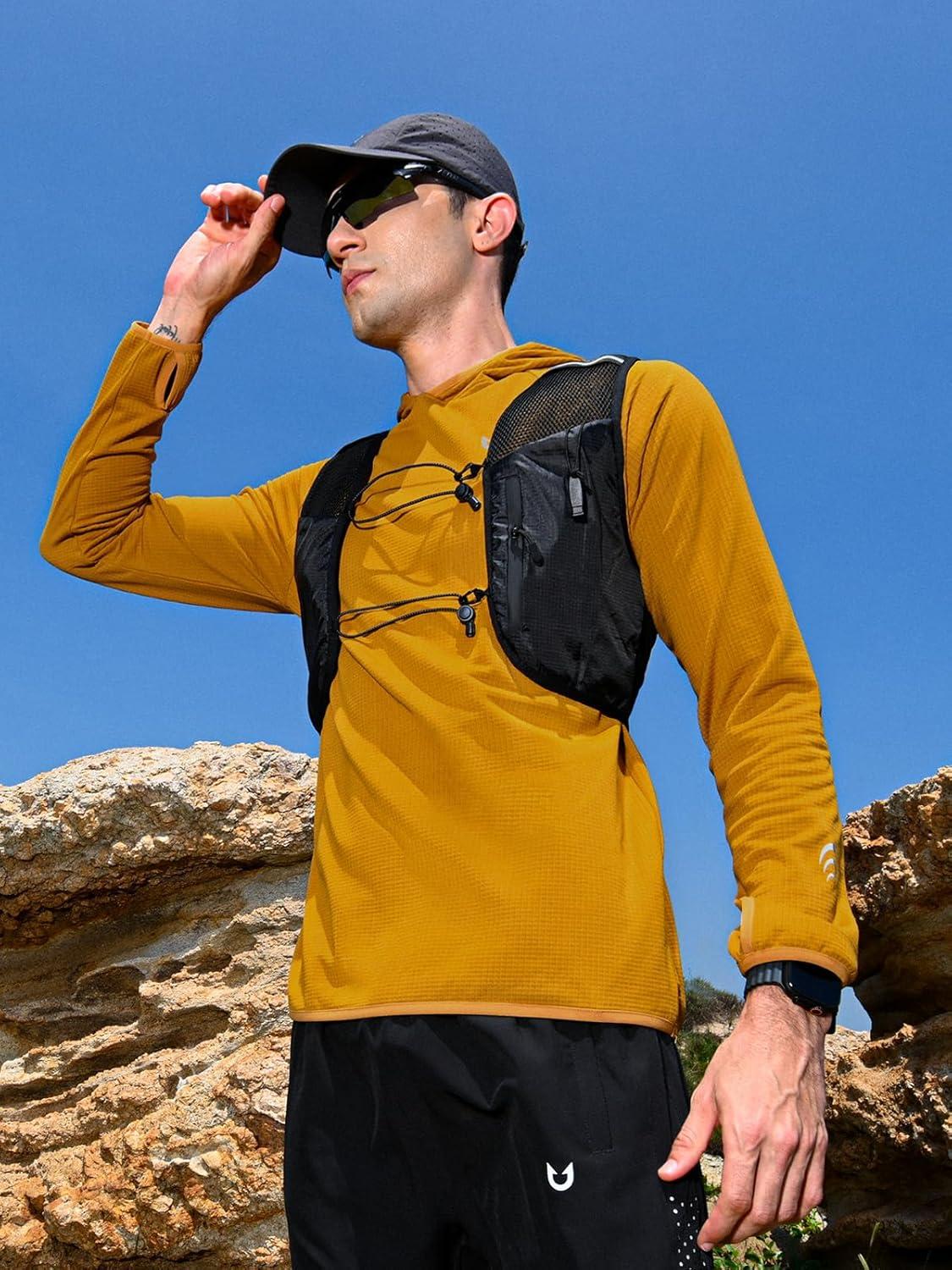 imageNORTHYARD Mens Athletic Hoodie Shirts Lightweight Fleece Workout Hooded Sweatshirts Long Sleeve Thermal Running Gym PulloverBrown