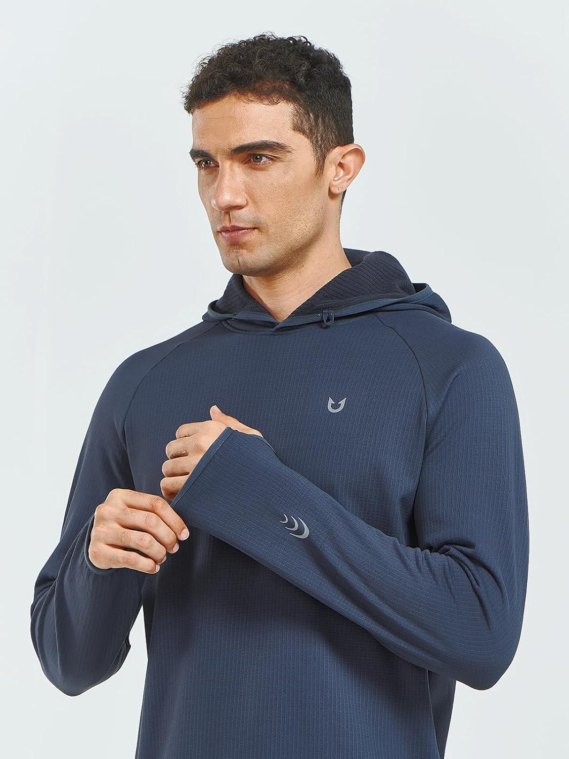 imageNORTHYARD Mens Athletic Hoodie Shirts Lightweight Fleece Workout Hooded Sweatshirts Long Sleeve Thermal Running Gym PulloverDarkgrey