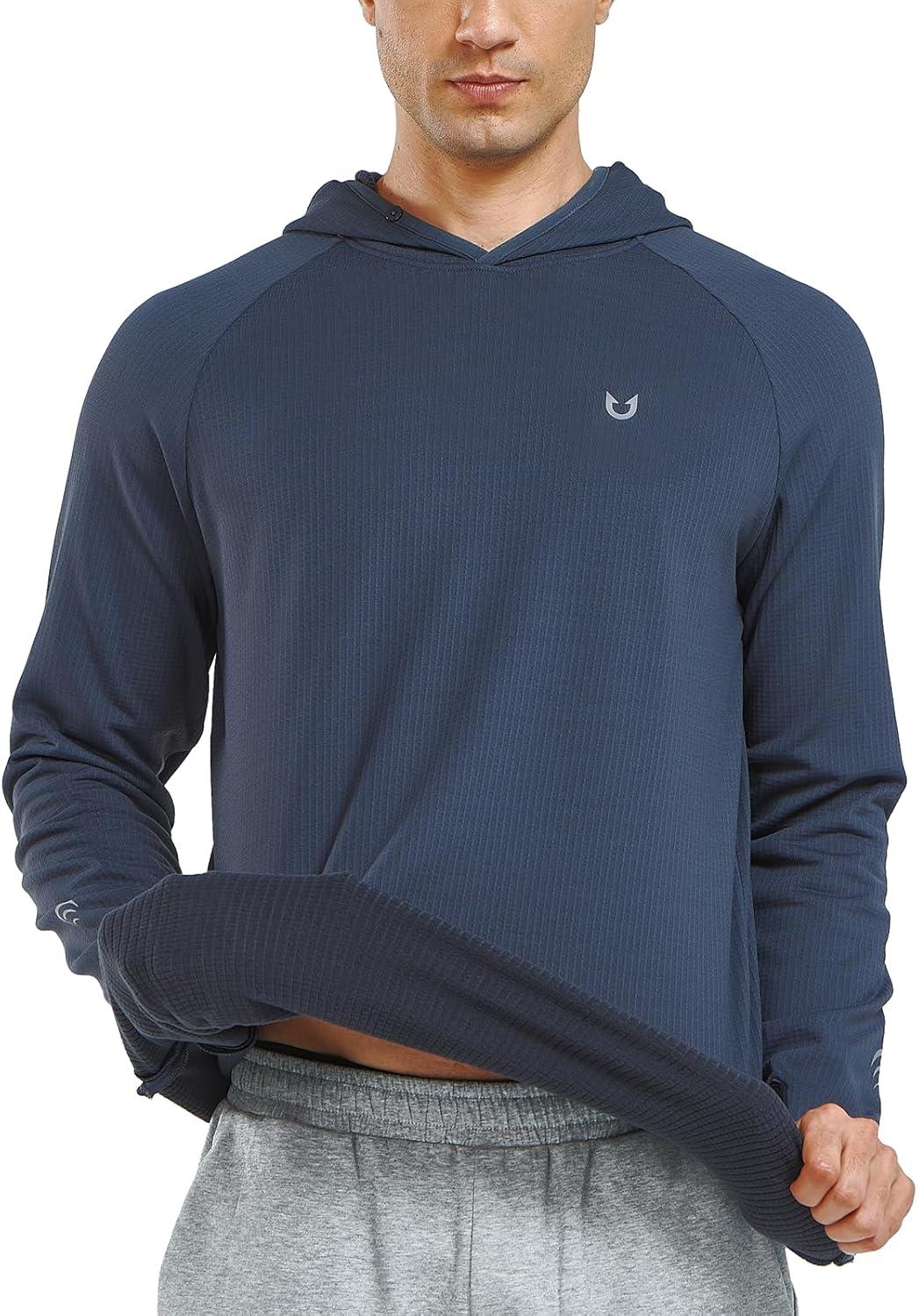 imageNORTHYARD Mens Athletic Hoodie Shirts Lightweight Fleece Workout Hooded Sweatshirts Long Sleeve Thermal Running Gym PulloverDarkgrey