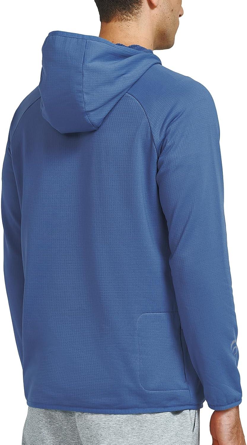 imageNORTHYARD Mens Athletic Hoodie Shirts Lightweight Fleece Workout Hooded Sweatshirts Long Sleeve Thermal Running Gym PulloverDustyblue