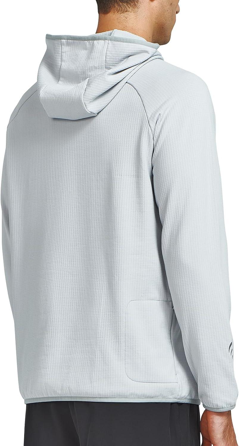 imageNORTHYARD Mens Athletic Hoodie Shirts Lightweight Fleece Workout Hooded Sweatshirts Long Sleeve Thermal Running Gym PulloverLightgrey