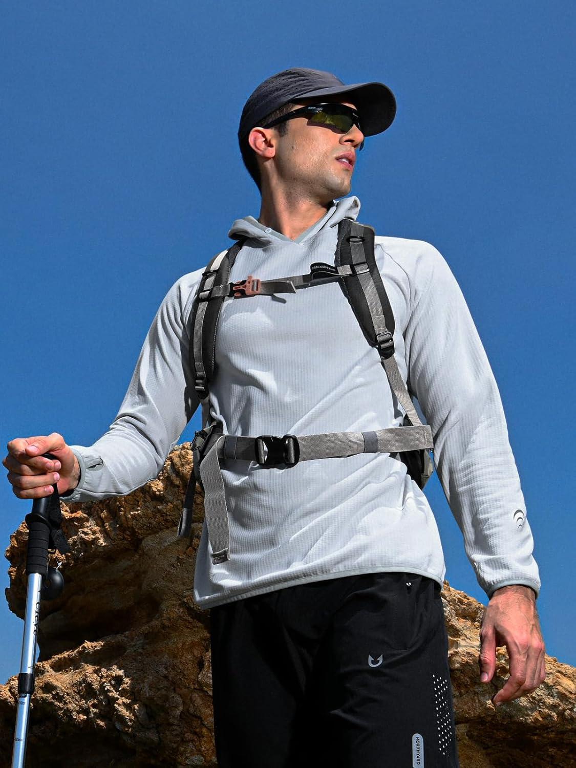 imageNORTHYARD Mens Athletic Hoodie Shirts Lightweight Fleece Workout Hooded Sweatshirts Long Sleeve Thermal Running Gym PulloverLightgrey