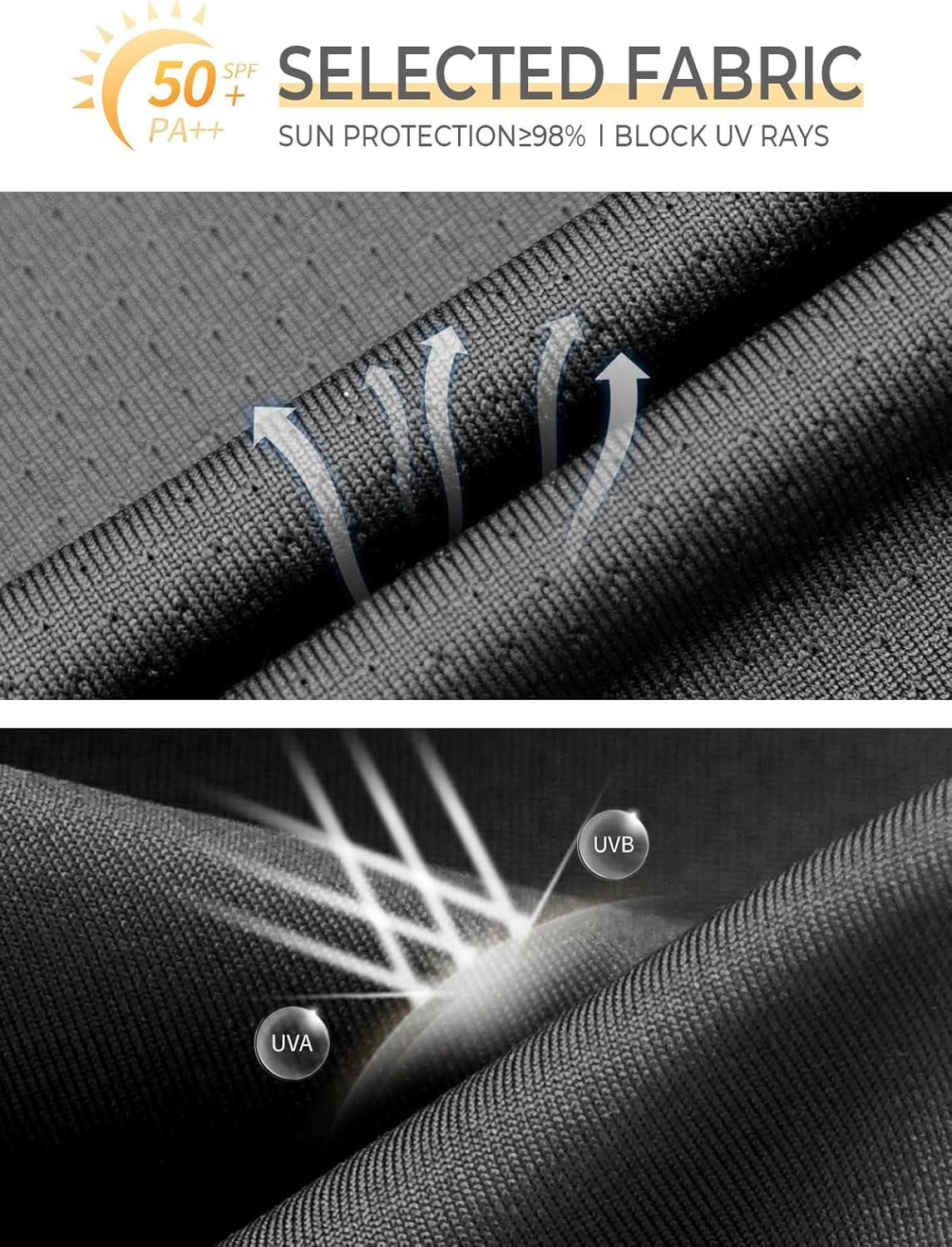 imageNORTHYARD Mens Sun Protection Shirts Long Sleeve Swim Beach Rash Guard SPF UV UPF 50 Fishing TShirt Quick Dry LightweightBlack