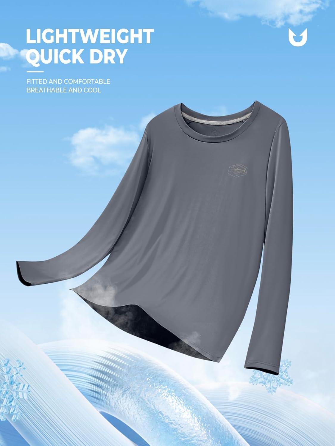 imageNORTHYARD Mens Sun Protection Shirts Long Sleeve Swim Beach Rash Guard SPF UV UPF 50 Fishing TShirt Quick Dry LightweightCloud