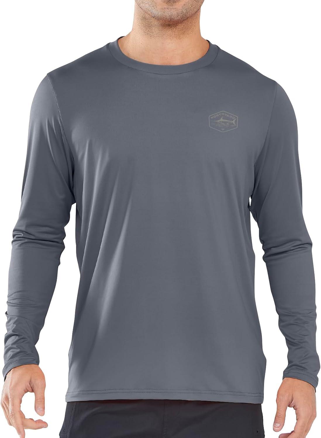 imageNORTHYARD Mens Sun Protection Shirts Long Sleeve Swim Beach Rash Guard SPF UV UPF 50 Fishing TShirt Quick Dry LightweightCloud