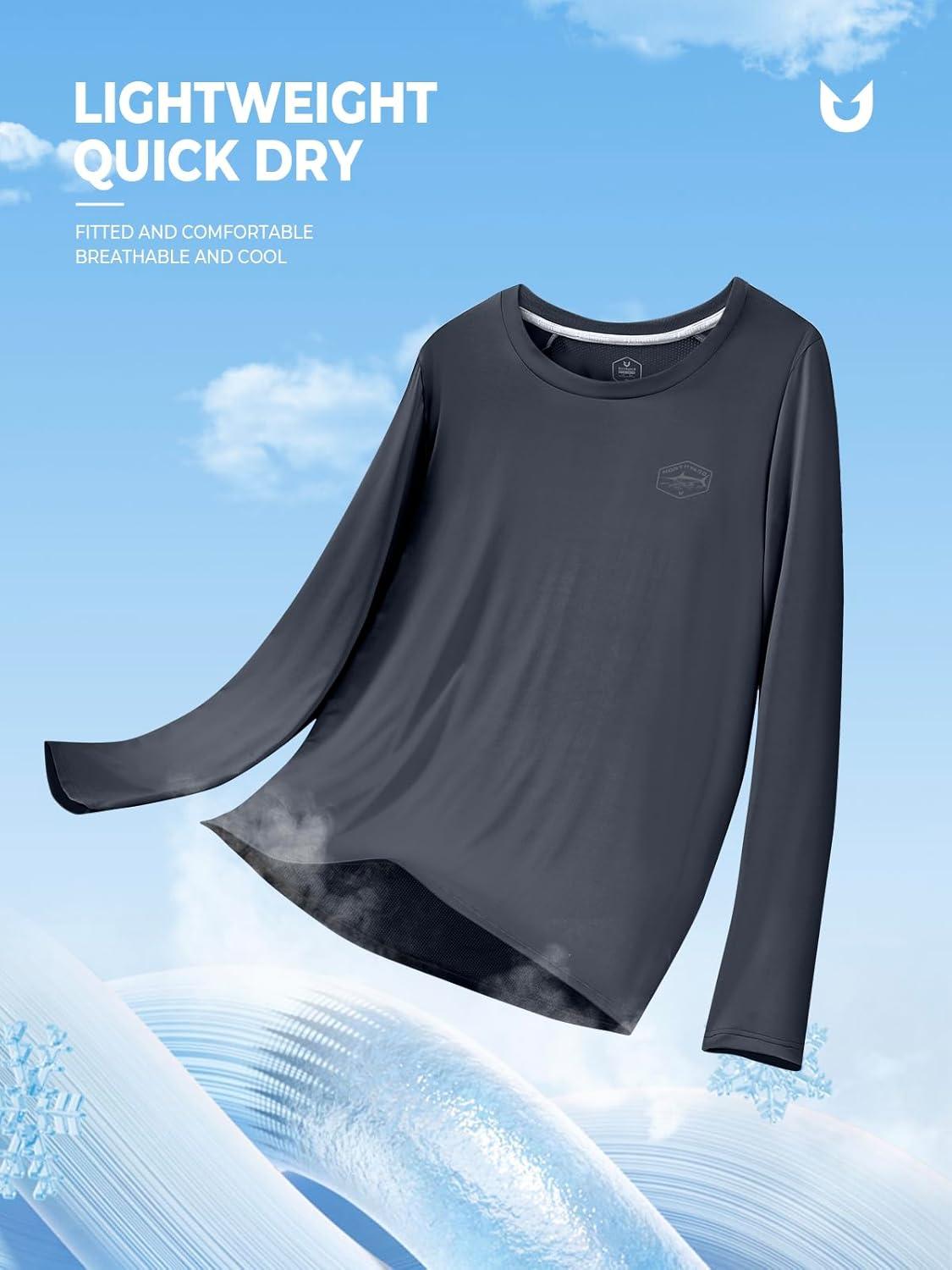 imageNORTHYARD Mens Sun Protection Shirts Long Sleeve Swim Beach Rash Guard SPF UV UPF 50 Fishing TShirt Quick Dry LightweightCoolgrey