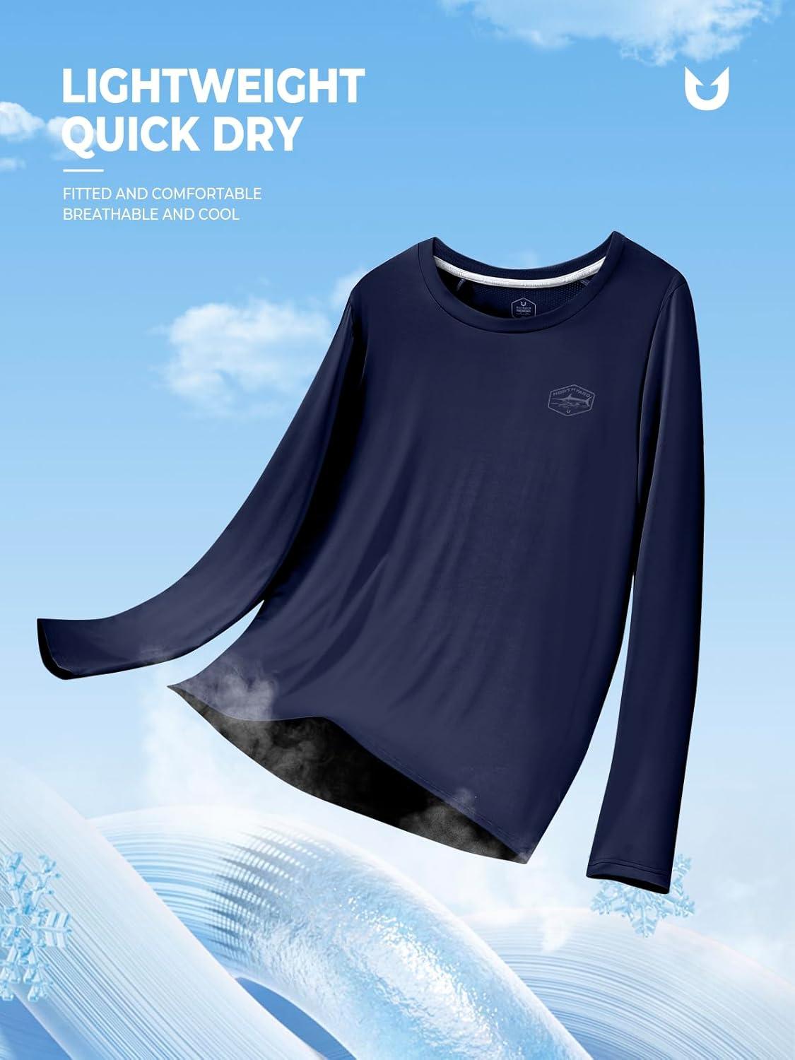 imageNORTHYARD Mens Sun Protection Shirts Long Sleeve Swim Beach Rash Guard SPF UV UPF 50 Fishing TShirt Quick Dry LightweightDarkblue