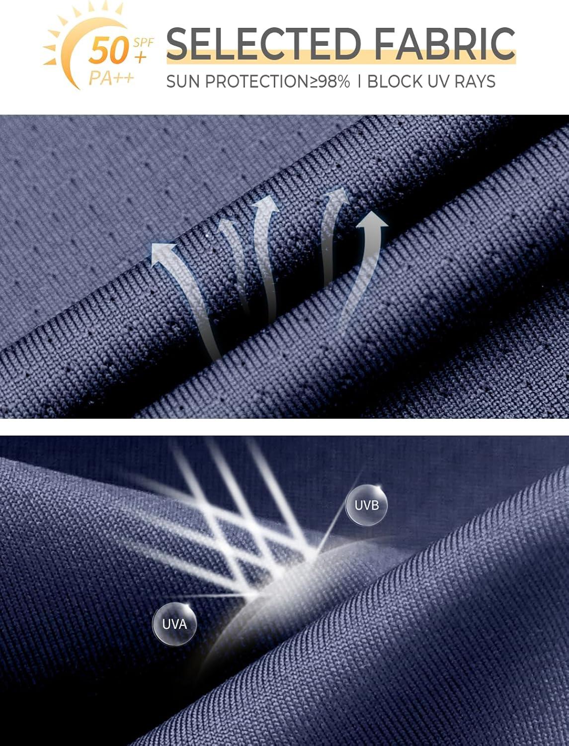 imageNORTHYARD Mens Sun Protection Shirts Long Sleeve Swim Beach Rash Guard SPF UV UPF 50 Fishing TShirt Quick Dry LightweightDarkblue