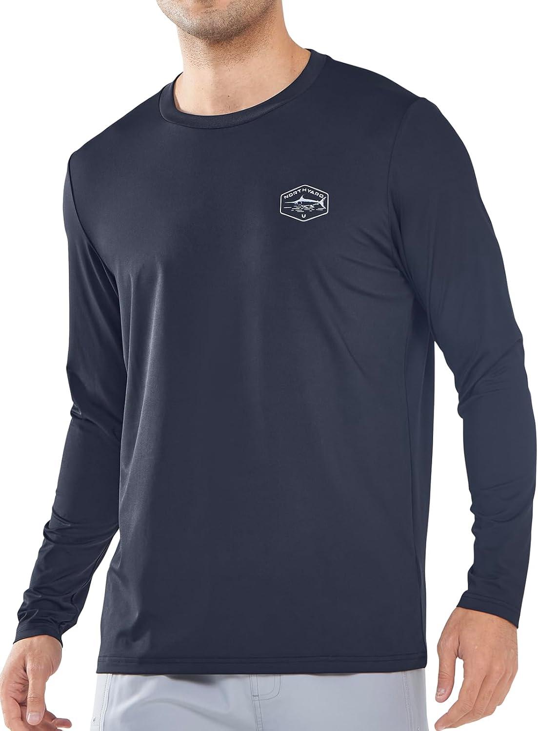 imageNORTHYARD Mens Sun Protection Shirts Long Sleeve Swim Beach Rash Guard SPF UV UPF 50 Fishing TShirt Quick Dry LightweightDarkgrey