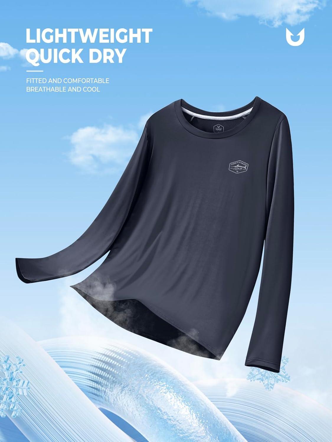 imageNORTHYARD Mens Sun Protection Shirts Long Sleeve Swim Beach Rash Guard SPF UV UPF 50 Fishing TShirt Quick Dry LightweightDarkgrey