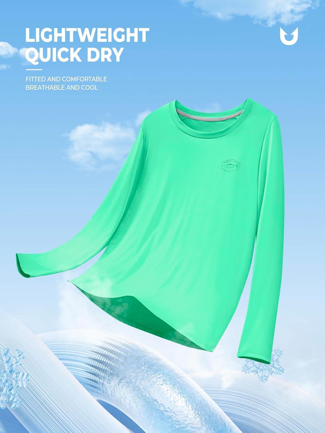 imageNORTHYARD Mens Sun Protection Shirts Long Sleeve Swim Beach Rash Guard SPF UV UPF 50 Fishing TShirt Quick Dry LightweightMintgreen