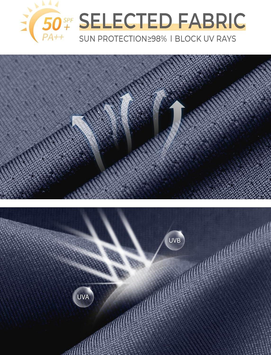 imageNORTHYARD Mens Sun Protection Shirts Long Sleeve Swim Beach Rash Guard SPF UV UPF 50 Fishing TShirt Quick Dry LightweightNavy