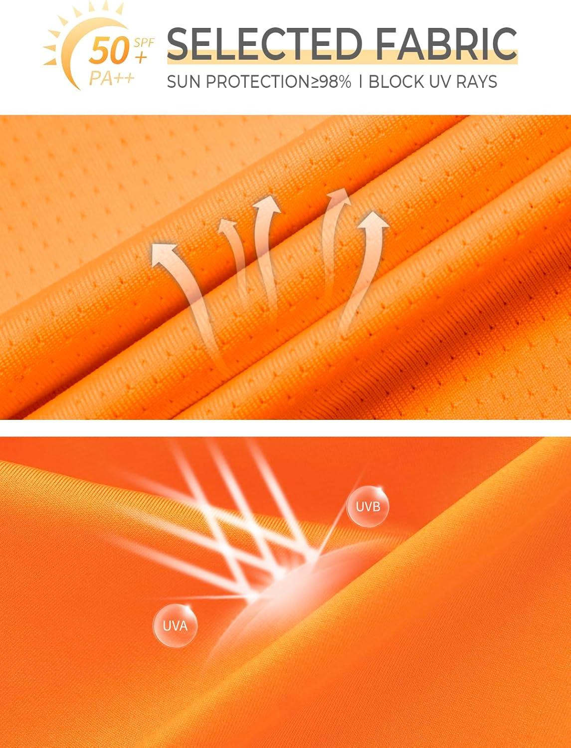 imageNORTHYARD Mens Sun Protection Shirts Long Sleeve Swim Beach Rash Guard SPF UV UPF 50 Fishing TShirt Quick Dry LightweightOrange