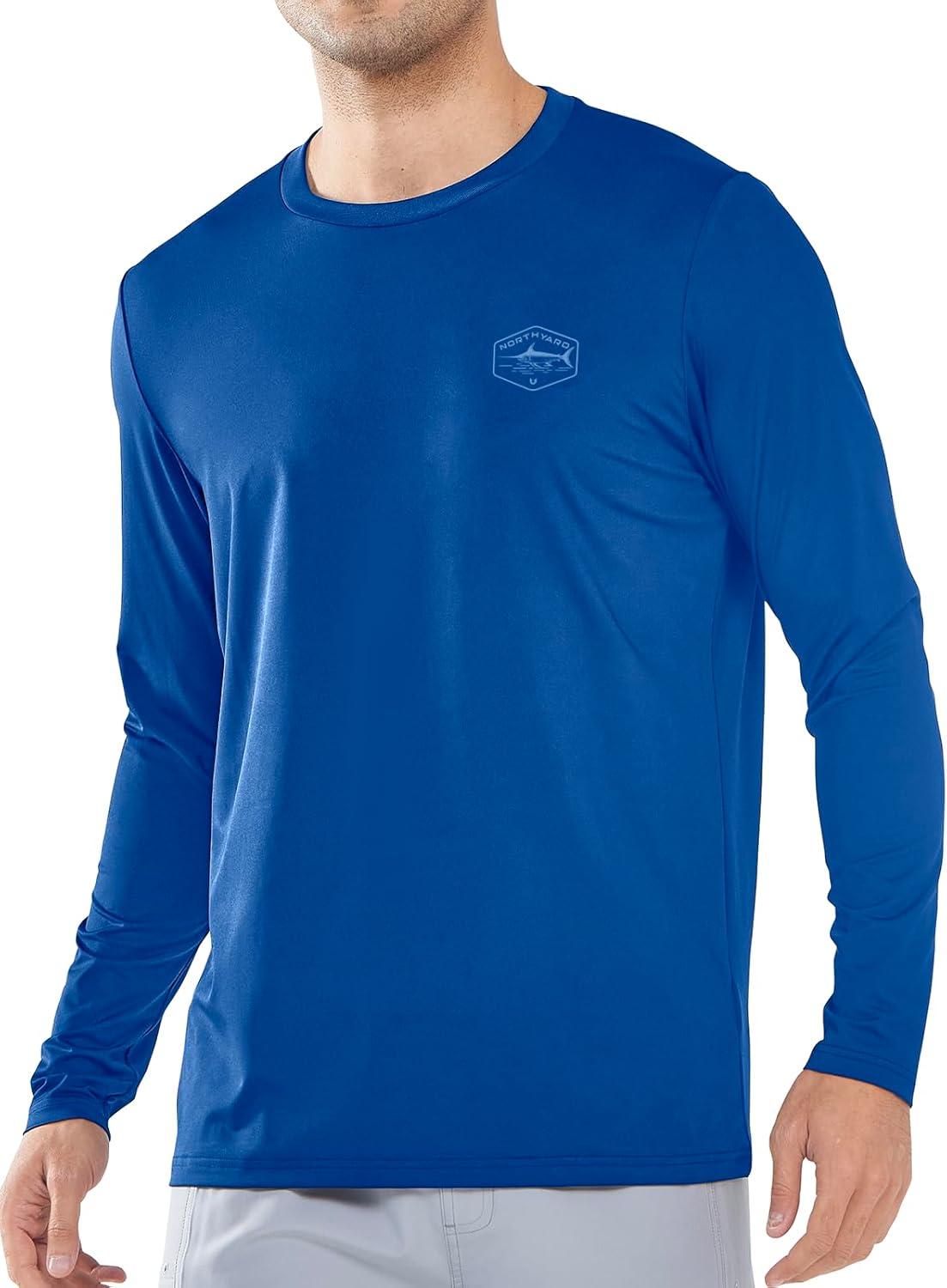 imageNORTHYARD Mens Sun Protection Shirts Long Sleeve Swim Beach Rash Guard SPF UV UPF 50 Fishing TShirt Quick Dry LightweightRoyalblue