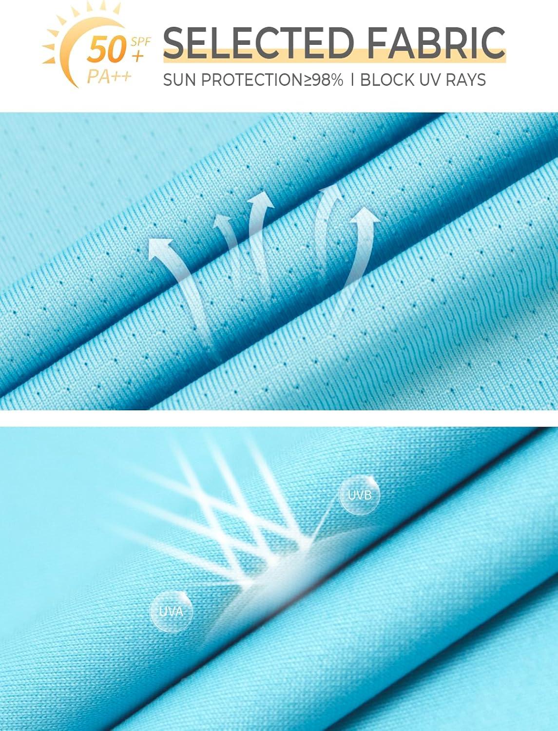 imageNORTHYARD Mens Sun Protection Shirts Long Sleeve Swim Beach Rash Guard SPF UV UPF 50 Fishing TShirt Quick Dry LightweightSkyblue