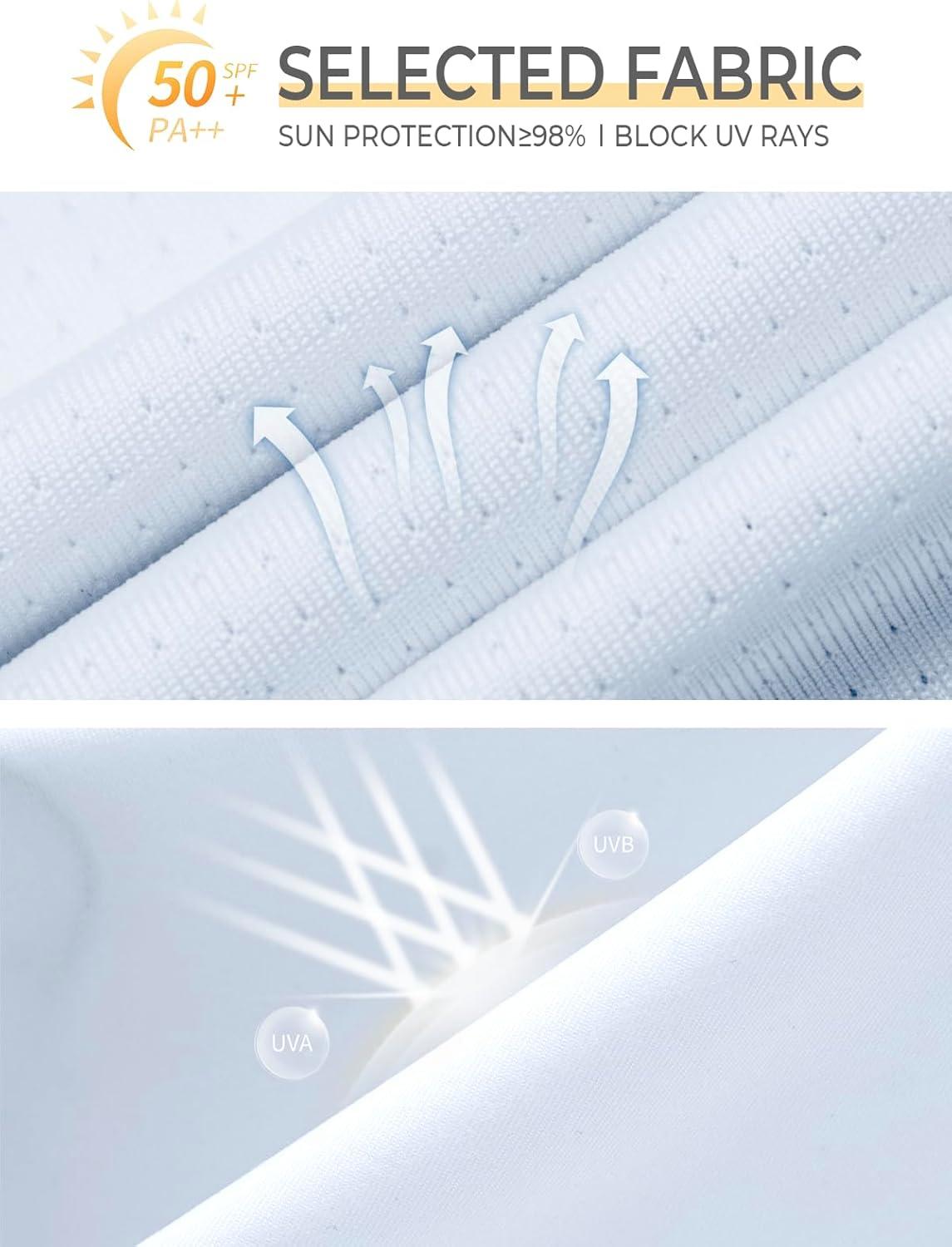 imageNORTHYARD Mens Sun Protection Shirts Long Sleeve Swim Beach Rash Guard SPF UV UPF 50 Fishing TShirt Quick Dry LightweightWhite