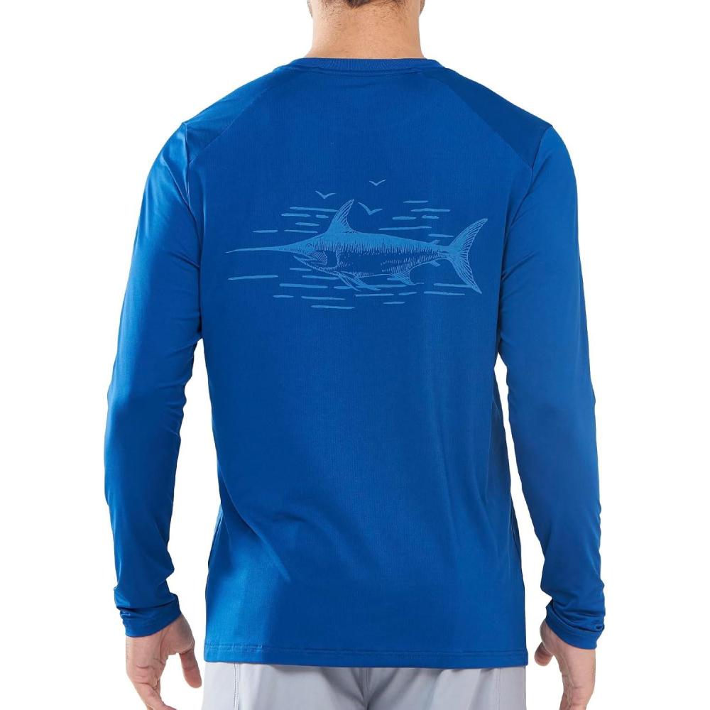 imageNORTHYARD Mens Sun Protection Shirts Long Sleeve Swim Beach Rash Guard SPF UV UPF 50 Fishing TShirt Quick Dry LightweightRoyalblue