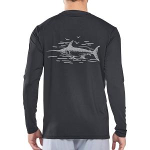 imageNORTHYARD Mens Sun Protection Shirts Long Sleeve Swim Beach Rash Guard SPF UV UPF 50 Fishing TShirt Quick Dry LightweightBlack