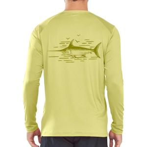 imageNORTHYARD Mens Sun Protection Shirts Long Sleeve Swim Beach Rash Guard SPF UV UPF 50 Fishing TShirt Quick Dry LightweightLemonyellow