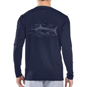 imageNORTHYARD Mens Sun Protection Shirts Long Sleeve Swim Beach Rash Guard SPF UV UPF 50 Fishing TShirt Quick Dry LightweightNavy