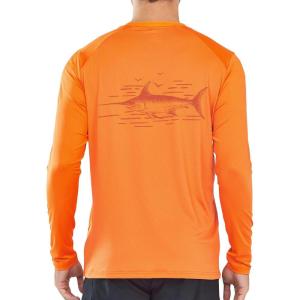 imageNORTHYARD Mens Sun Protection Shirts Long Sleeve Swim Beach Rash Guard SPF UV UPF 50 Fishing TShirt Quick Dry LightweightOrange