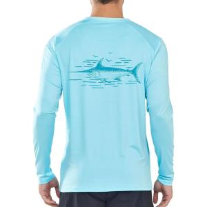 imageNORTHYARD Mens Sun Protection Shirts Long Sleeve Swim Beach Rash Guard SPF UV UPF 50 Fishing TShirt Quick Dry LightweightSkyblue
