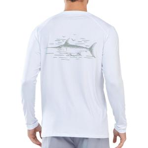 imageNORTHYARD Mens Sun Protection Shirts Long Sleeve Swim Beach Rash Guard SPF UV UPF 50 Fishing TShirt Quick Dry LightweightWhite