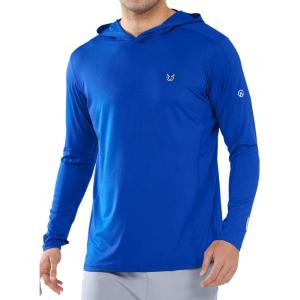 imageNORTHYARD Mens Sun Hoodie Shirts Long Sleeve Fishing Swim SPF Shirt Rash Guard UPF 50 Lightweight for Hiking WorkoutRoyalblue