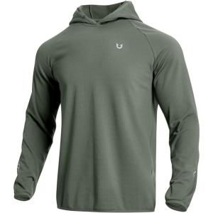 imageNORTHYARD Mens Running Hoodie Shirts Lightweight Fleece Workout Long Sleeve Sweatshirts Pullover Cold Weather Athletic GymSagegreen