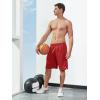 image:imageNORTHYARD Mens 10 Athletic Basketball Shorts with Zipper Pockets Quick Dry Lightweight Running Workout Gym Tennis ShortsRed