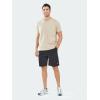 image:imageNORTHYARD Mens Casual ShortsCotton 9 Golf Hiking Drawstring Elastic Waist Work Shorts with Zipper PocketsBlack