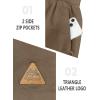 image:imageNORTHYARD Mens Casual ShortsCotton 9 Golf Hiking Drawstring Elastic Waist Work Shorts with Zipper PocketsDeepkhaki