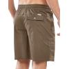 image:imageNORTHYARD Mens Casual ShortsCotton 9 Golf Hiking Drawstring Elastic Waist Work Shorts with Zipper PocketsDeepkhaki