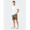 image:imageNORTHYARD Mens Casual ShortsCotton 9 Golf Hiking Drawstring Elastic Waist Work Shorts with Zipper PocketsDeepkhaki