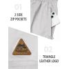 image:imageNORTHYARD Mens Casual ShortsCotton 9 Golf Hiking Drawstring Elastic Waist Work Shorts with Zipper PocketsLightgrey