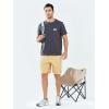 image:imageNORTHYARD Mens Casual ShortsCotton 9 Golf Hiking Drawstring Elastic Waist Work Shorts with Zipper PocketsLightkhaki
