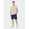 image:imageNORTHYARD Mens Casual ShortsCotton 9 Golf Hiking Drawstring Elastic Waist Work Shorts with Zipper PocketsNavy