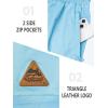 image:imageNORTHYARD Mens Casual ShortsCotton 9 Golf Hiking Drawstring Elastic Waist Work Shorts with Zipper PocketsSkyblue