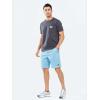 image:imageNORTHYARD Mens Casual ShortsCotton 9 Golf Hiking Drawstring Elastic Waist Work Shorts with Zipper PocketsSkyblue