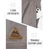 image:imageNORTHYARD Mens Casual ShortsCotton 9 Golf Hiking Drawstring Elastic Waist Work Shorts with Zipper PocketsStone