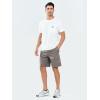 image:imageNORTHYARD Mens Casual ShortsCotton 9 Golf Hiking Drawstring Elastic Waist Work Shorts with Zipper PocketsStone