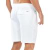 image:imageNORTHYARD Mens Casual ShortsCotton 9 Golf Hiking Drawstring Elastic Waist Work Shorts with Zipper PocketsWhite